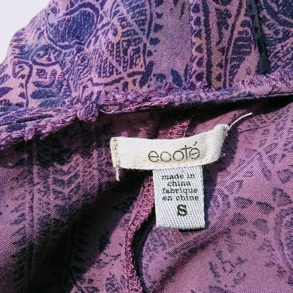 Ecote Small Purple Paisley Boho Soft Mini Dress - Picture 13 of 15